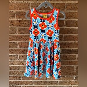 DUNS Sweden Sz 110 (4-5) Organic Cotton Floral Print Sleeveless Skater Dress